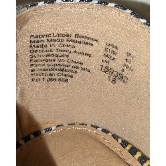 American Eagle Wedge Shoes Espadrille‎ Canvas Stripes Women's 9.5 Nautical Beach - Picture 3 of 7